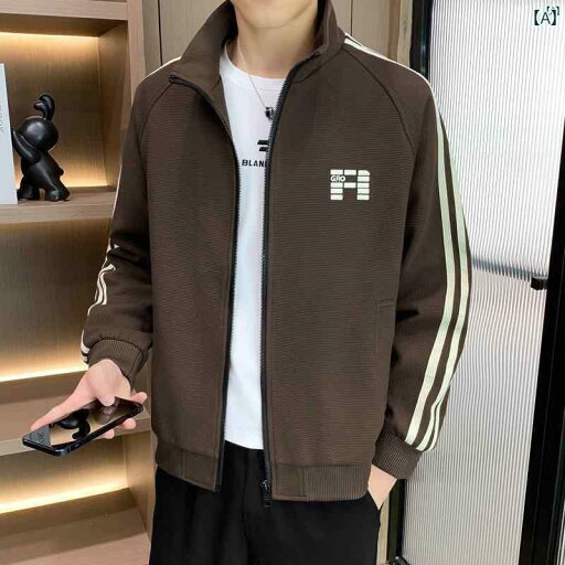 メンズ ファッション 韓国ファッション オシャレ カジュアル 男性用 大歳 スタンドカラーストライプ パッチワーク ジャケット メンズ 春秋 ファッション カジュアル スポーツ トップス メンズ ファッション 韓国ファッション オシャレ カジュアル 男性用 大歳 スタンドカラーストライプ パッチワーク ジャケット メンズ 春秋 ファッション カジュアル スポーツ トップス