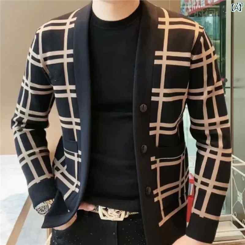 メンズ　ファッション　韓国ファッション　オシャレ　カジュアル　男性用　大歳 ニットカーディガン ジャケット メンズ 秋冬 ファッション 快適 ハイエンド スリム カジュアル トップス