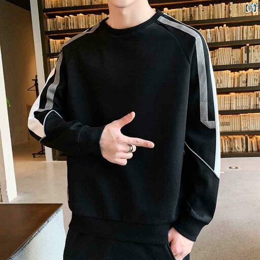 メンズ ファッション 韓国ファッション オシャレ カジュアル 男性用 大歳 ラウンドネック 無地 長袖 スウェットシャツ 男性用 春秋新 ファッション カジュアル ボトム シャツ トップ メンズ ファッション 韓国ファッション オシャレ カジュアル 男性用 大歳 ラウンドネック 無地 長袖 スウェットシャツ 男性用 春秋新 ファッション カジュアル ボトム シャツ トップ