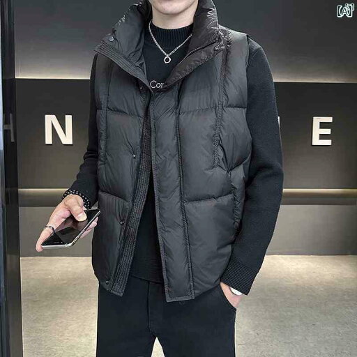 メンズ ファッション 韓国ファッション オシャレ カジュアル 男性用 大歳 スタンドカラー チョッキ ダウン ベスト ジャケット 男性 秋冬 ファッション アウターウェア ホワイト ダック トップ メンズ ファッション 韓国ファッション オシャレ カジュアル 男性用 大歳 スタンドカラー チョッキ ダウン ベスト ジャケット 男性 秋冬 ファッション アウターウェア ホワイト ダック トップ