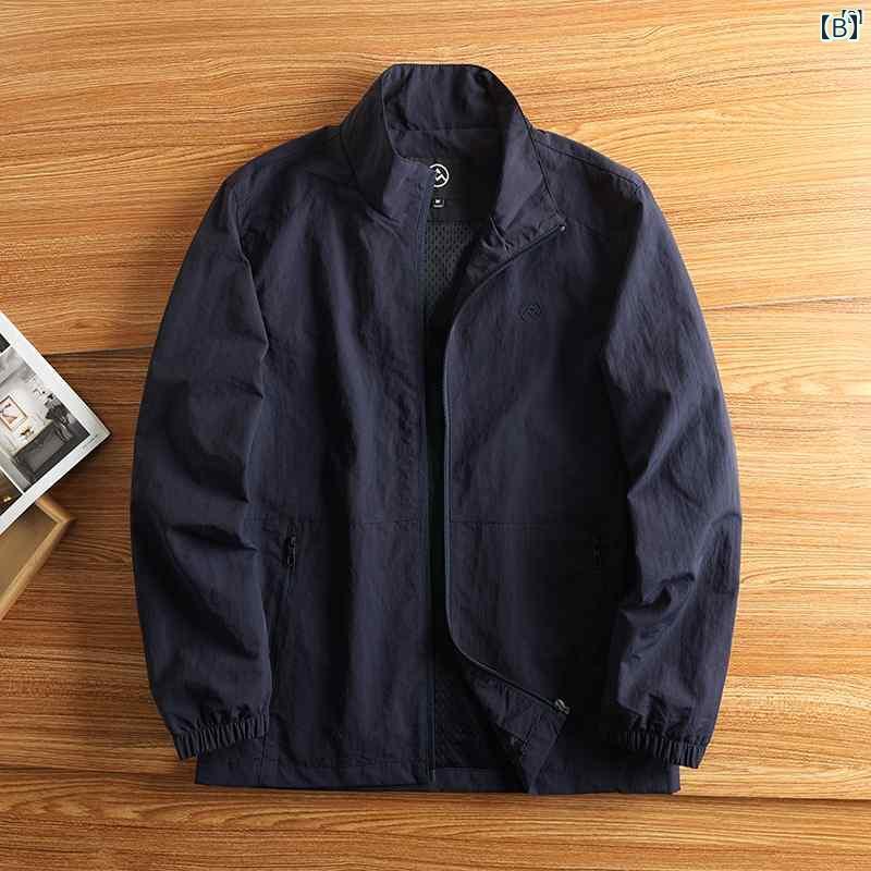 メンズ　ファッション　韓国ファッション　オシャレ　カジュアル　男性用　大歳 大きいサイズ スタンドカラー アメリカ ジャケット メンズ 春秋 アウトドア 防風 トップ