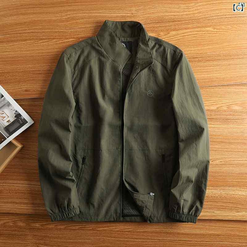 メンズ　ファッション　韓国ファッション　オシャレ　カジュアル　男性用　大歳 大きいサイズ スタンドカラー アメリカ ジャケット メンズ 春秋 アウトドア 防風 トップ