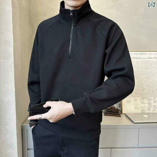 メンズ ファッション 韓国ファッション オシャレ カジュアル 男性用 大歳 スタンドカラー ハーフ ジッパープル オーバー スウェットシャツ 男性用 春秋 シンプル ソリッドカラー ボトム シャツ トップ メンズ ファッション 韓国ファッション オシャレ カジュアル 男性用 大歳 スタンドカラー ハーフ ジッパープル オーバー スウェットシャツ 男性用 春秋 シンプル ソリッドカラー ボトム シャツ トップ