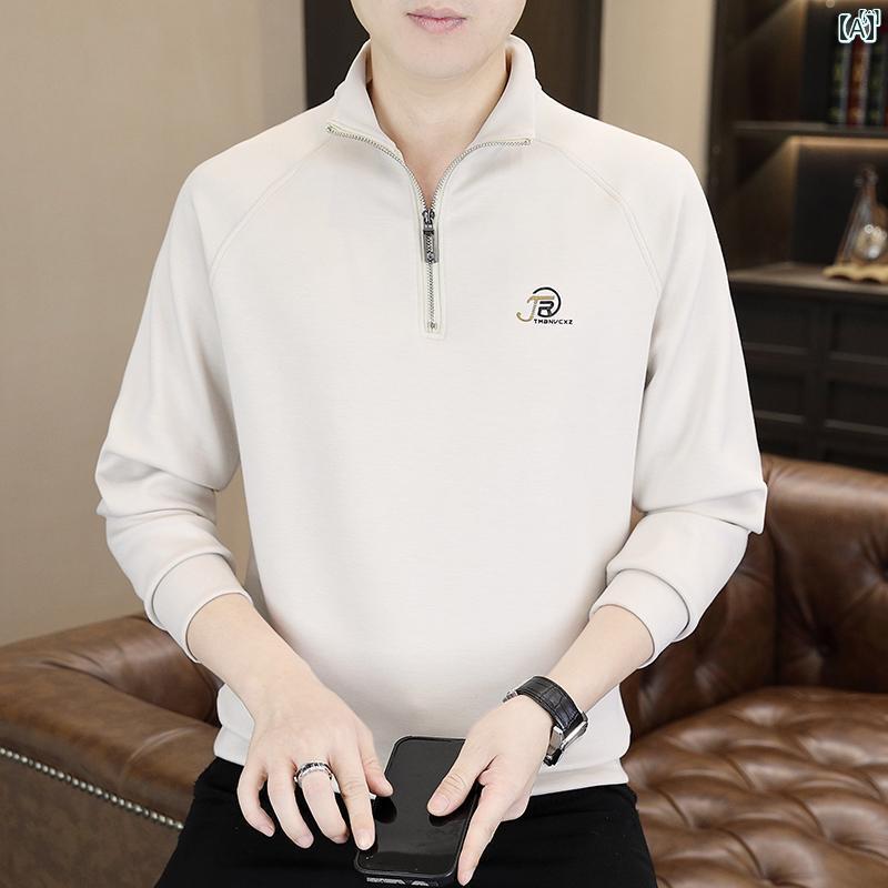 メンズ　ファッション　韓国ファッション　オシャレ　カジュアル　男性用　大歳 ハーフ ジップ トレーナー メンズ 韓国 春秋 シャツ スタンドカラー 長袖 Tシャツ カジュアル ポロシャツ