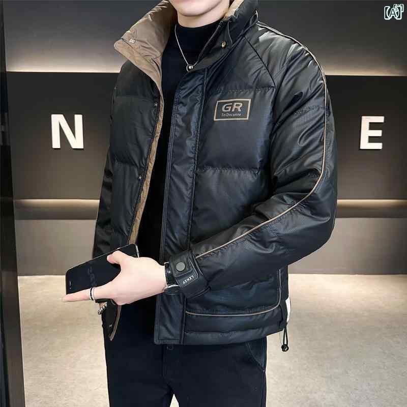 メンズ ファッション 韓国ファッション オシャレ カジュアル 男性用 大歳 スタンドカラー ダック ダウン ジャケット メンズ 冬 ハイエンド ショート 暖かい 厚手 トップ