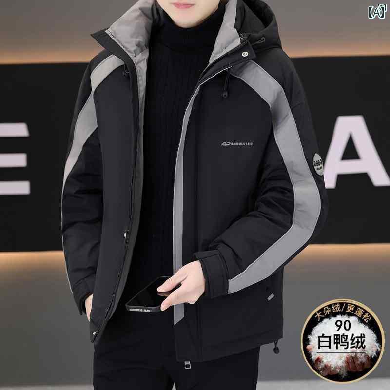 メンズ　ファッション　韓国ファッション　オシャレ　カジュアル　男性用　大歳 フード付き プリント ダ