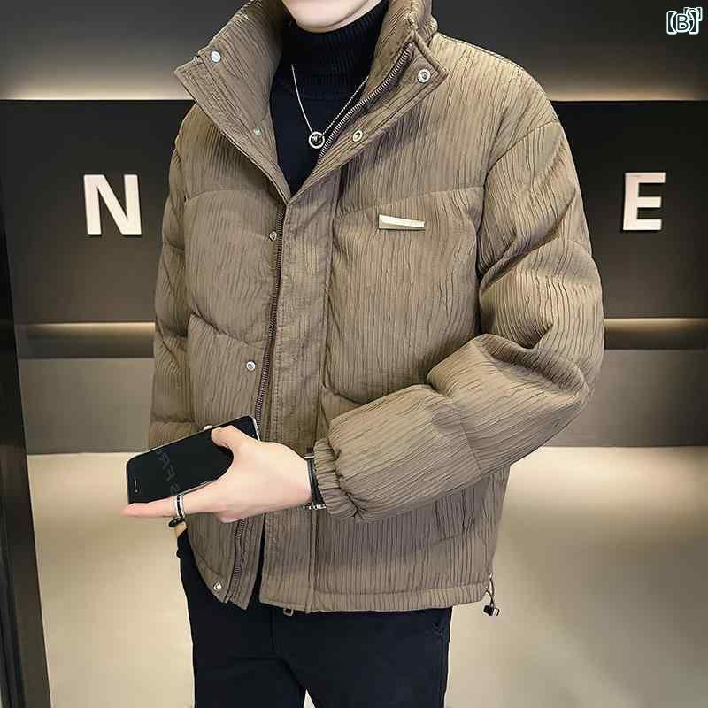 メンズ　ファッション　韓国ファッション　オシャレ　カジュアル　男性用　大歳 スタンドカラー ダウン ジャケット 冬 暖かい 厚手 快適 カジュアル ショート トップ