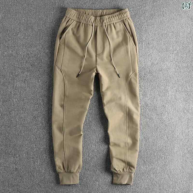 メンズ　メンズファッション　ファッション　男性用　オシャレ 大きい ツイル ニット 生地 アメリカン カジュアル スウェットパンツ 男性用 快適 耐久性 レギンス パンツ
