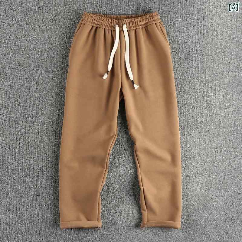 メンズ メンズファッション ファッション 男性用 オシャレ 420 G ヘビー ドレープニット 生地 秋冬 メンズカジュアル スウェットパンツ ストレート ワイド レッグ パンツ