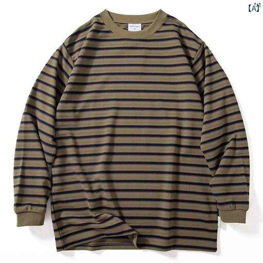 メンズ ファッション 男性用 カジュアル オシャレ 秋 メンズ 長袖 Tシャツ 男性用 ボトム シャツ ストリート ストライプ トップ メンズ ファッション 男性用 カジュアル オシャレ 秋 メンズ 長袖 Tシャツ 男性用 ボトム シャツ ストリート ストライプ トップ