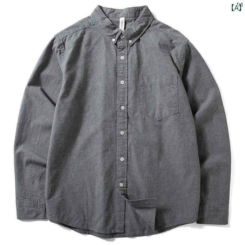 メンズ　ファッション　男性用　カジュアル　オシャレ メンズシャツ 春秋新 ウォッシュド 起毛 コット..