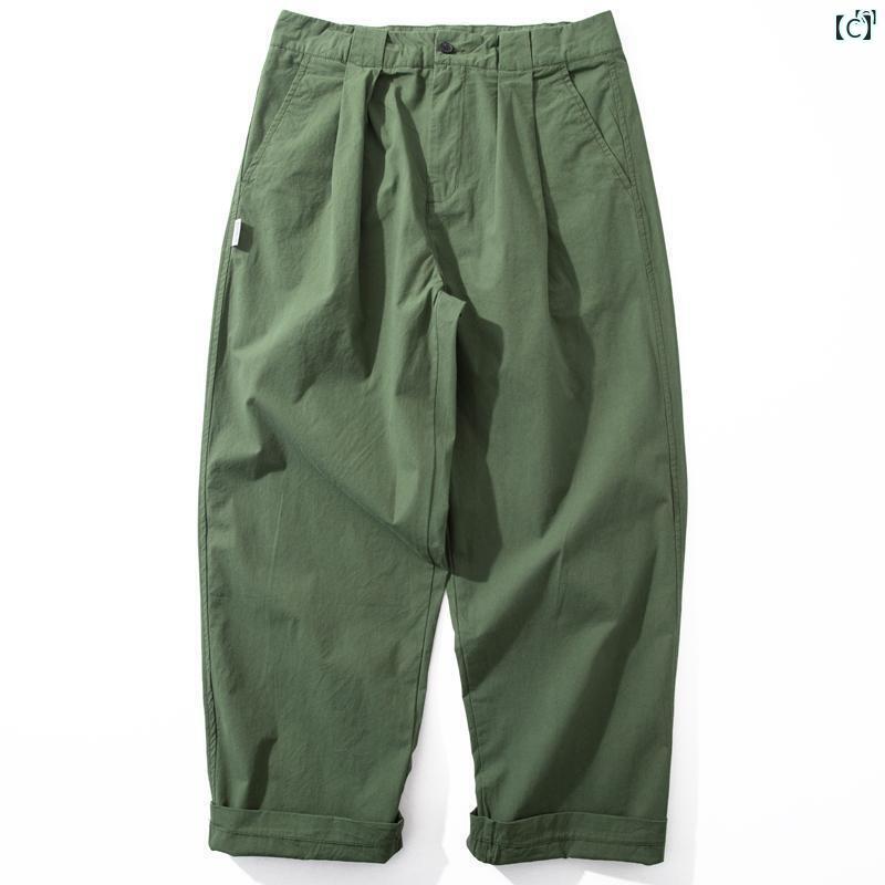 メンズ　ファッション　男性用　カジュアル　オシャレ パンツ メンズ 夏 薄手 ウォッシュ コットン カジュアル ストレート レッグ ワイド
