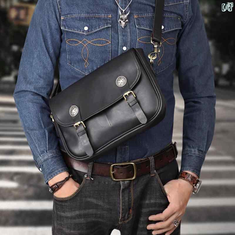 革　おしゃれ　メンズ　 革 メンズ メッセンジャーバッグ ショルダーバッグ レザーカジュアル レトロ ..