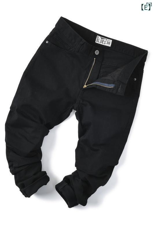 メンズ　男性　メンズファッション　オシャレ　カジュアル シングル 紳士服 売れ残り 単品 ビッグ カットラベル ウォッシュ 美 ホワイト ストレッチ 薄手 ジーンズ(4)