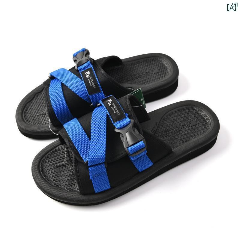 メンズ 男性 メンズファッション オシャレ カジュアル シングルテール グッズ バックル アッパー フォーム アウトソール 一文字 スリッパ ビーチ シューズ サンダル 0862