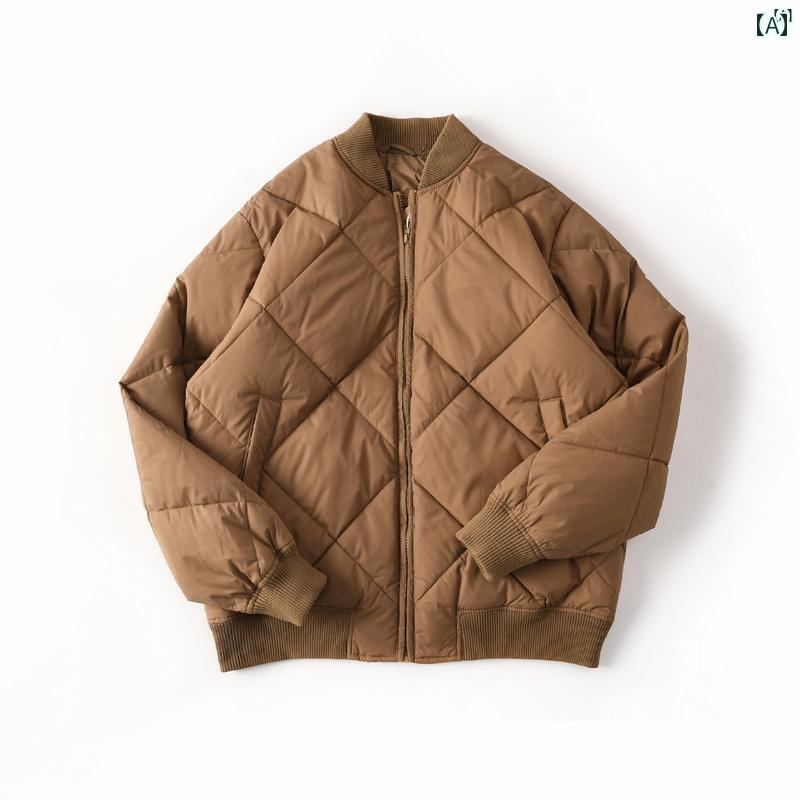 メンズ　男性　メンズファッション　オシャレ　カジュアル 後 シングル 和風 90 ダック ダウン ハイ ロフト 野球 襟 厚手 暖かい ジャケット 男性 0690