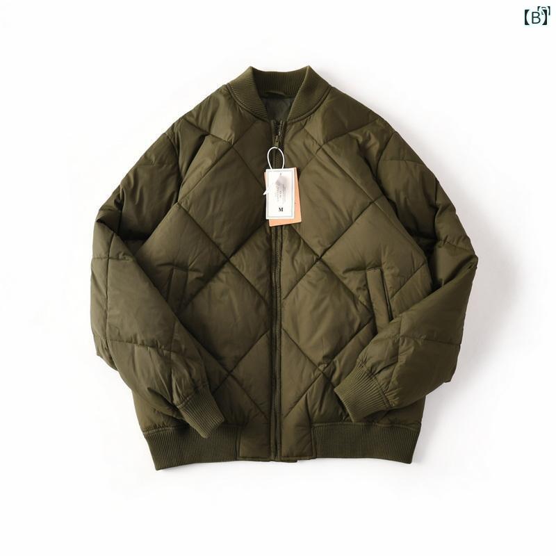 メンズ　男性　メンズファッション　オシャレ　カジュアル 後 シングル 和風 90 ダック ダウン ハイ ロフト 野球 襟 厚手 暖かい ジャケット 男性 0690