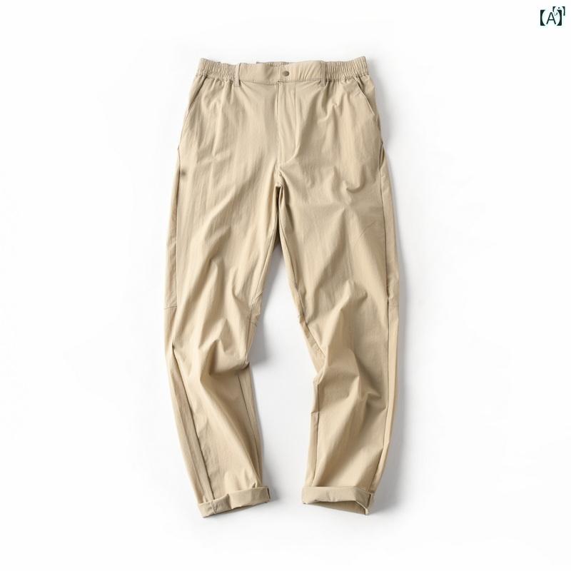 メンズ　男性　メンズファッション　オシャレ　カジュアル デイリー シングル 吸汗 速乾 通気性 薄手 スリム 伸縮性 快適 夏用 ズボン