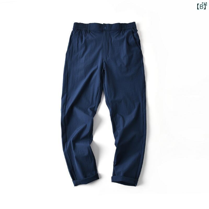 メンズ　男性　メンズファッション　オシャレ　カジュアル デイリー シングル 吸汗 速乾 通気性 薄手 スリム 伸縮性 快適 夏用 ズボン