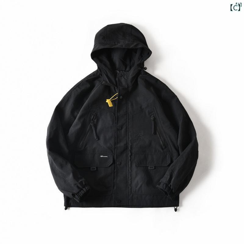 メンズ　男性　メンズファッション　オシャレ　カジュアル 屋外 防風性 撥水性 マルチ ポケット 作業着 フード付き ソフトシェル ジャケット 秋