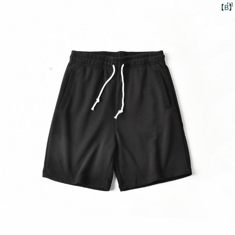 メンズ　男性　メンズファッション　オシャレ　カジュアル シングルテール グッズ コットン テリー 無地 スポーツ 五分丈 式 ミディアム ショーツ 夏 0832