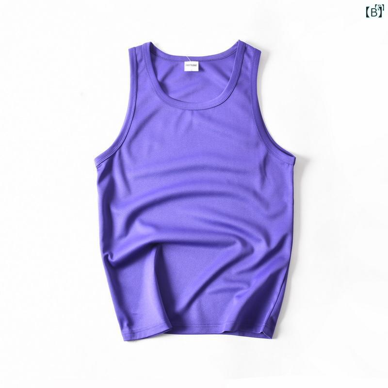 メンズ　男性　メンズファッション　オシャレ　カジュアル フィットネストレーニング スポーツ ベスト 夏 メッシュ 通気性 ラウンドネックノースリーブ Tシャツ チョッキ