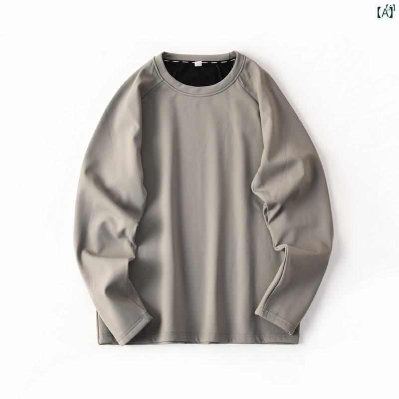 メンズ　男性　メンズファッション　オシャレ　カジュアル 単一 空気 層 複合 フリース 裏起毛 厚手 カジュアル ラウンドネックプルオーバー スウェットシャツ 男性用 0891(4)