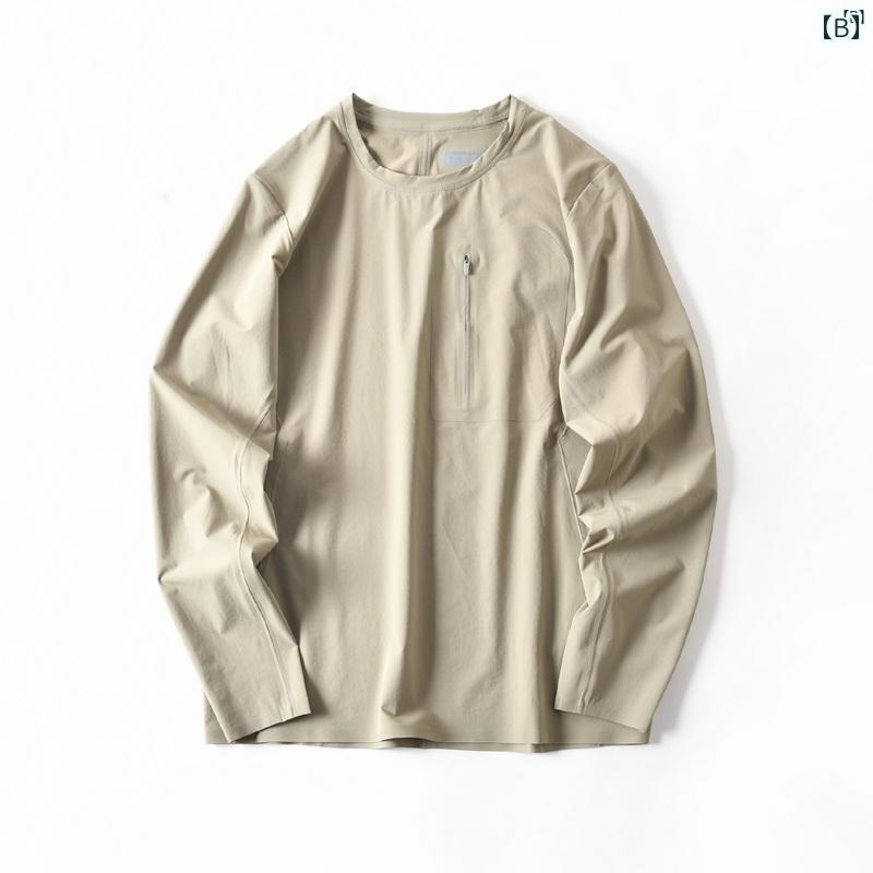 メンズ　男性　メンズファッション　オシャレ　カジュアル ハイエンド 屋外 完全 接着 軽量 耐久性 通気性 速乾 ラウンドネック 長袖 Tシャツ メンズカジュアル スポーツ ベース レイヤー