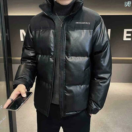 メンズ 男性 メンズファッション オシャレ カジュアル 冬 男性用 ハイエンド 厚く 暖 かい PU レザー コットン入り ジャケット 防寒 スタンドカラー 作業着 パン メンズ 男性 メンズファッション オシャレ カジュアル 冬 男性用 ハイエンド 厚く 暖 かい PU レザー コットン入り ジャケット 防寒 スタンドカラー 作業着 パン