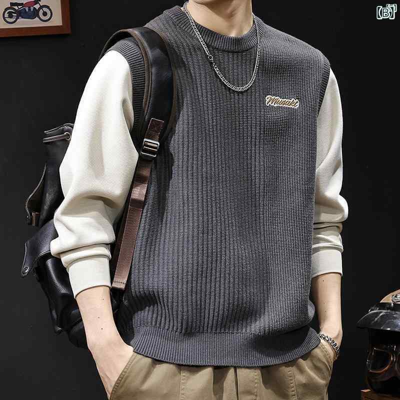 メンズ　男性　メンズファッション　オシャレ　カジュアル カラー ブロック ステッチ 太 糸 セーター メンズ 秋冬 防寒着 厚手 大きいサイズ アウター