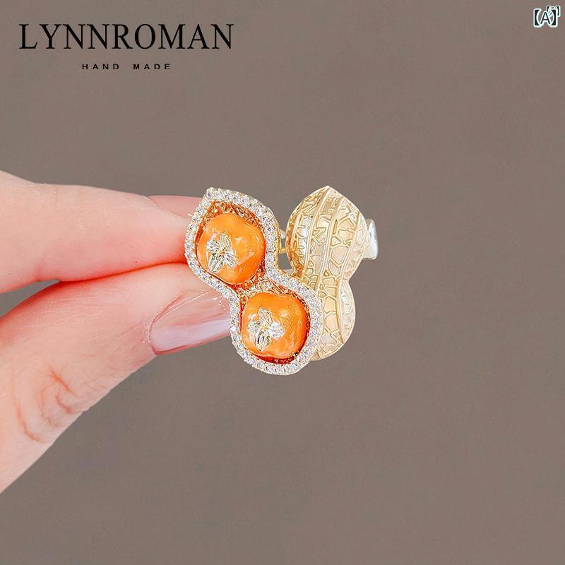 レディース アクセサリー　小物　かわいい　綺麗　ファッション　オシャレ LYNNROMAN 良い 柿 ピーナッ..
