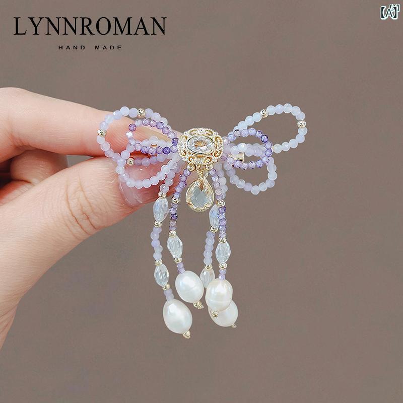 レディース アクセサリー　小物　かわいい　綺麗　ファッション　オシャレ LYNNROMAN パールリボン ブローチ ハイエンド 婦歳 服 アク..