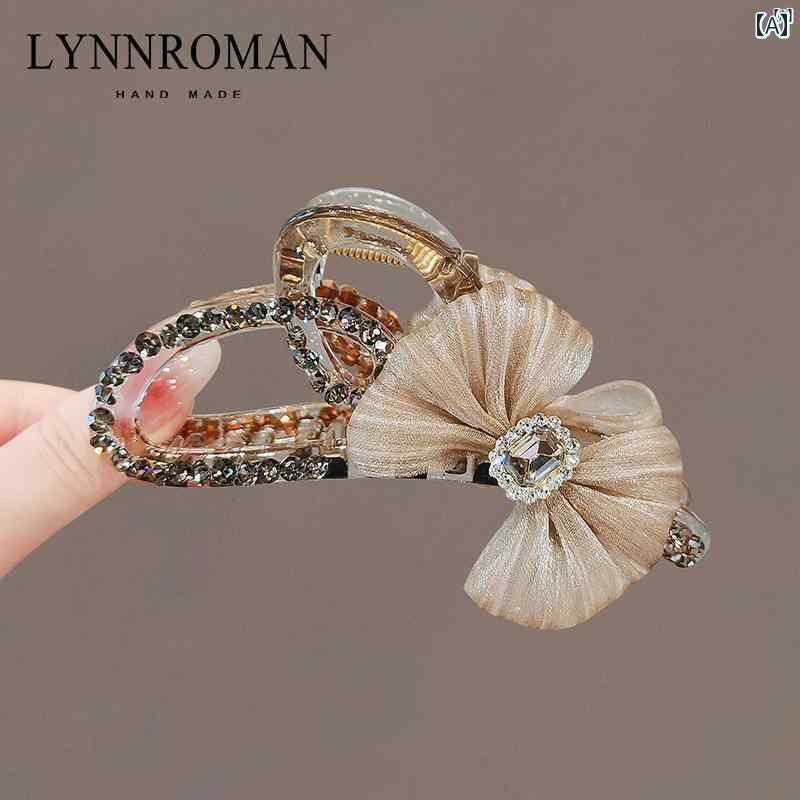 樂天商城 - レディース アクセサリー　小物　かわいい　綺麗　ファッション　オシャレ LYNNROMAN ハイエンド ラインストーン グリッパー レディース 大型 サイズ後頭部 サメ クリップ