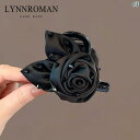 レディース アクセサリー 小物 かわいい 綺麗 ファッション オシャレ LYNNROMAN 中型 レディース ブラック 立体 ローズ ヘアピン後頭部 サメ クリ...