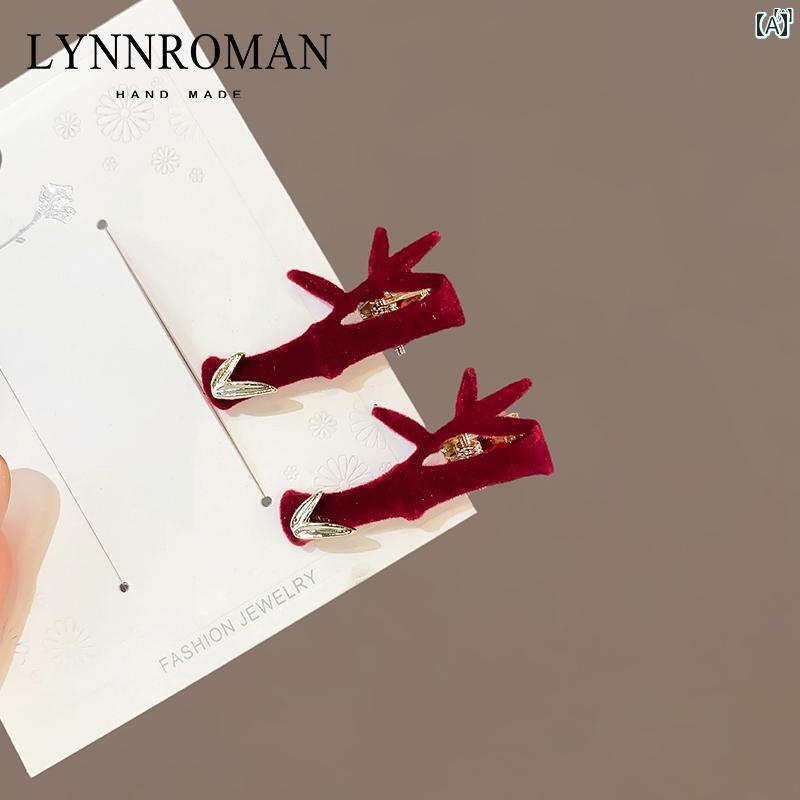 レディース　レディース　アクセサリー　オシャレ　上品 エスニック 竹 ヘアピン レディー スレッド カモノハシ クリップ サイド 前髪