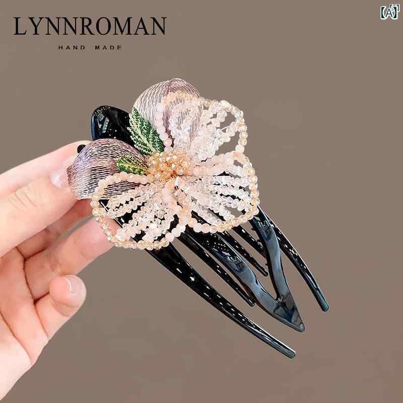 レディース　レディース　アクセサリー　オシャレ　上品 スーパー フェアリー クリスタルフラワー ヘア クリップ 高級感後頭部