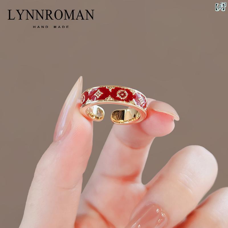 レディース　レディース　アクセサリー　オシャレ　上品 ハイエンド レッド リング ファッション オープン歳 差し 指