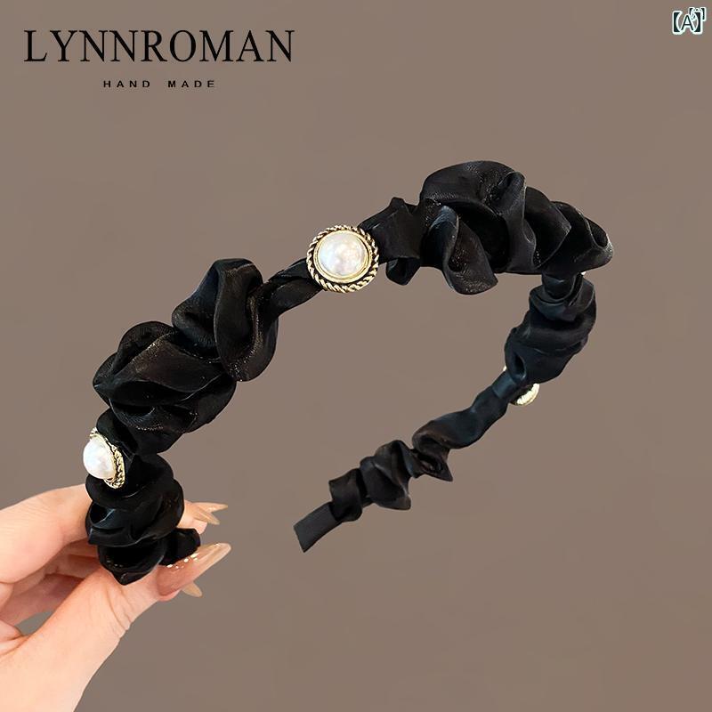 レディース　レディース　アクセサリー　オシャレ　上品 ハイエンド パール 小柄 香り プリーツ ヘッド バンド 圧力 ヘア ヘアピン