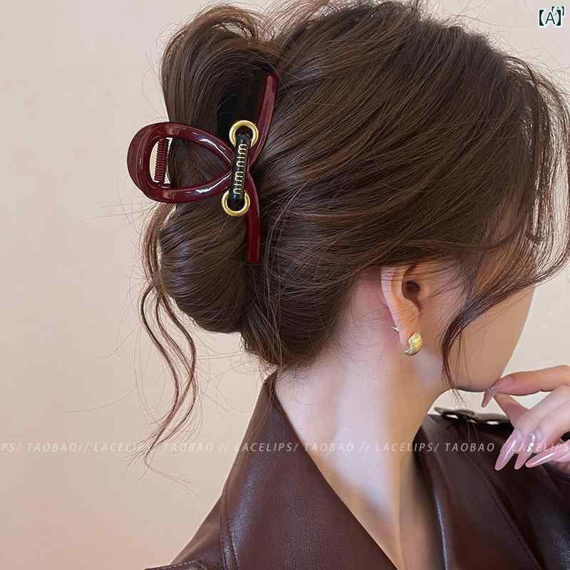 レディース　ファッション　レディース　オシャレ　綺麗　アクセサリー ベルボトム バックル レター ヘア クリップ 後頭部 サメ ハイエンド アクセサリー 秋