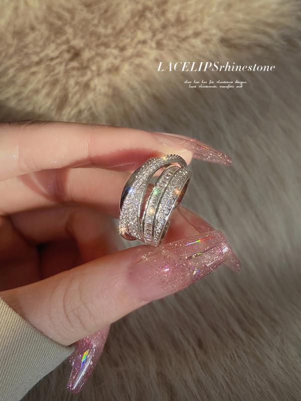 レディース　ファッション　レディース　オシャレ　綺麗　アクセサリー 流れ星 シルバー ジルコン レトロ 個性的 歳 差し 指 開口部 調節可能 リング