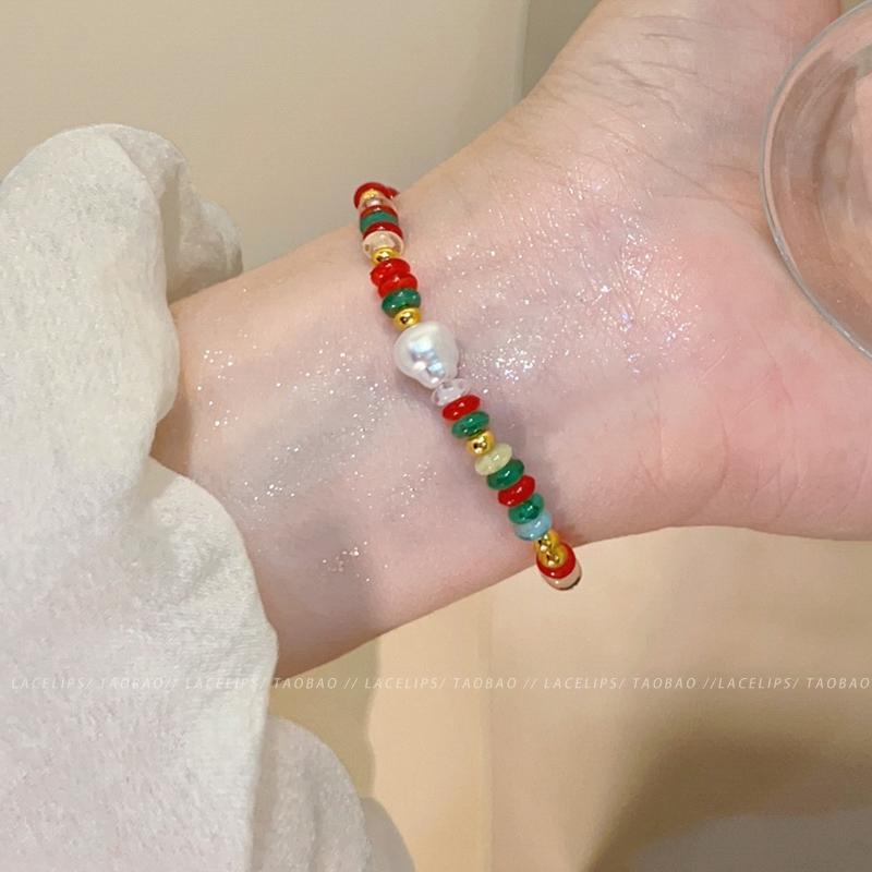 レディース ファッション レディース オシャレ 綺麗 アクセサリー カラーストーン ビーズブレスレットットット ット 新 ホット ボヘミアン ハイエンド ハンド アクセサリー 秋