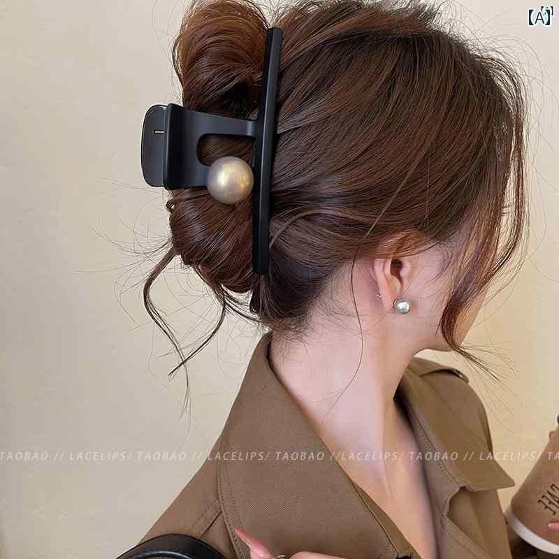 レディース　ファッション　レディース　オシャレ　綺麗　アクセサリー ハイエンド パール クリップ 初秋 サメ ヘア 髪大 後頭部 アクセサリー(4)