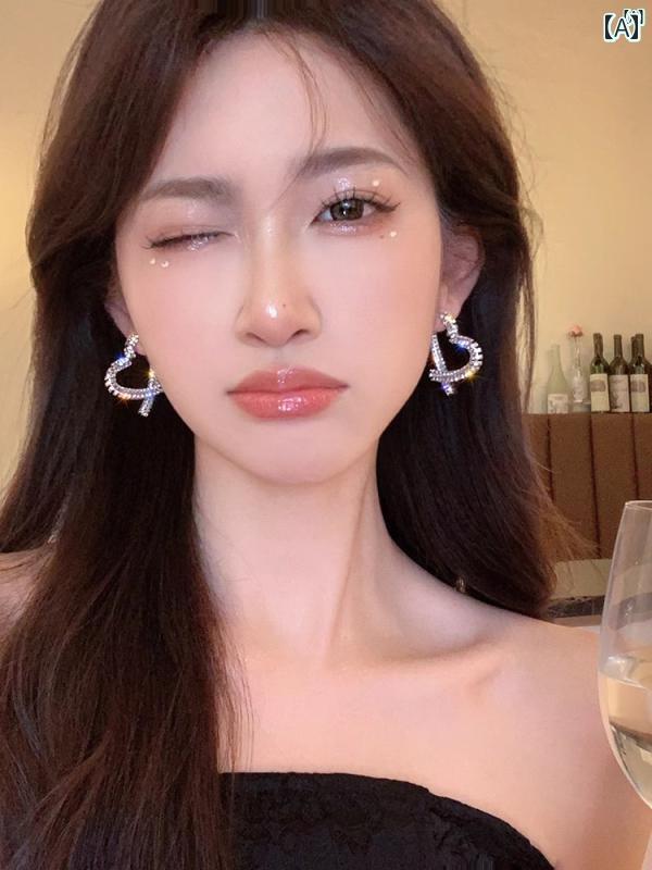 レディース　ファッション　レディース　オシャレ　綺麗　アクセサリー フル ハイエンド ラブ イヤリング