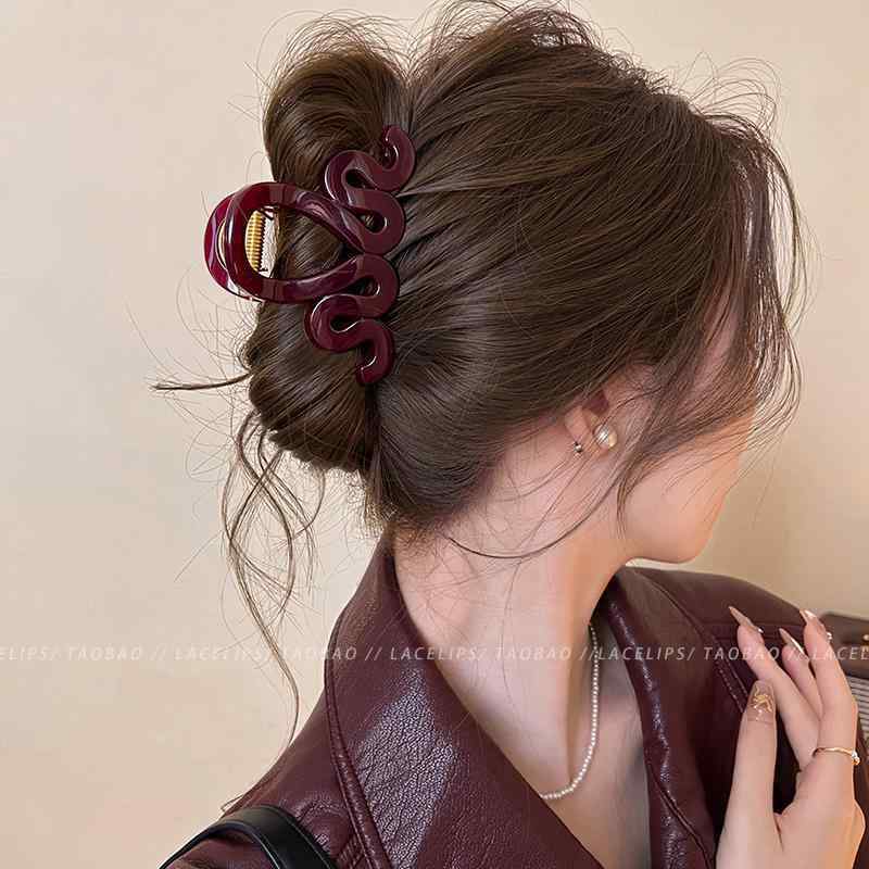 レディース　ファッション　レディース　オシャレ　綺麗　アクセサリー ハイエンド ダブルウェーブ グラブ クリップ ゼリー 感 ミディアム サメ ヘア 後頭部用 アクセサリー