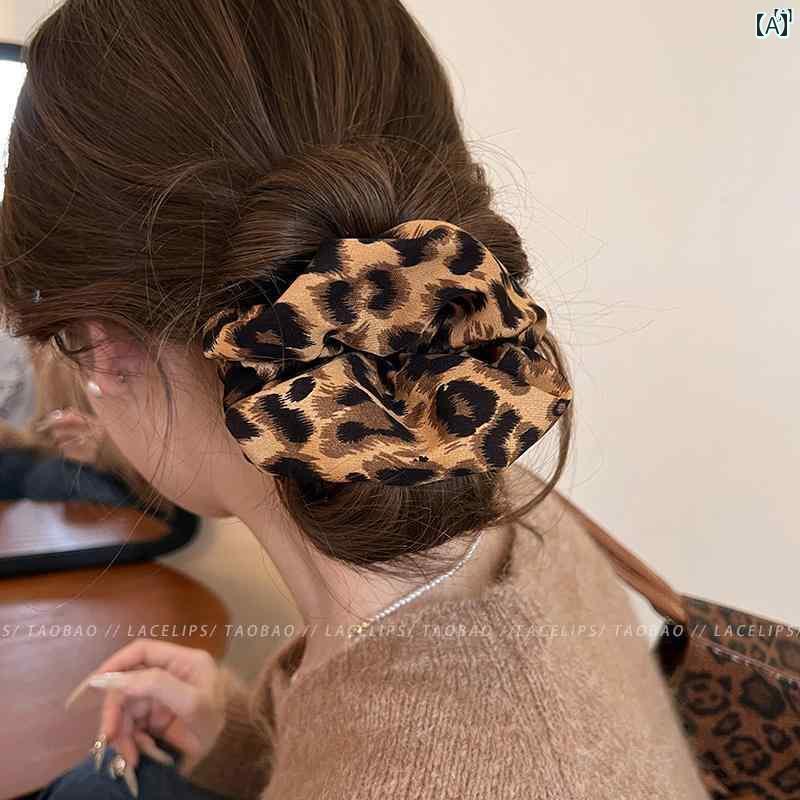 レディース　ファッション　レディース　オシャレ　綺麗　アクセサリー ミレニア ル スタイリッシュ ガール 大きめ サイズ 秋冬 ヒョウ柄 ヘア ゴム 高耐久性
