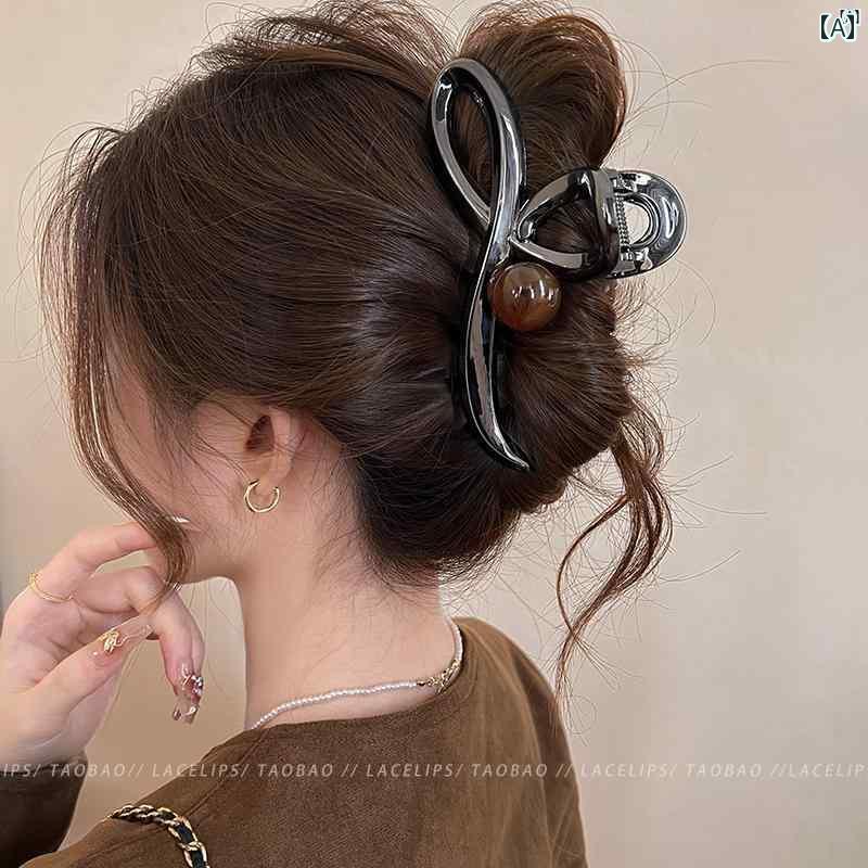 レディース　ファッション　レディース　オシャレ　綺麗　アクセサリー ハイエンド ビーズ 大型 ヘア クリップ後頭部 毛 サメ クリップ 秋冬 アクセサリー
