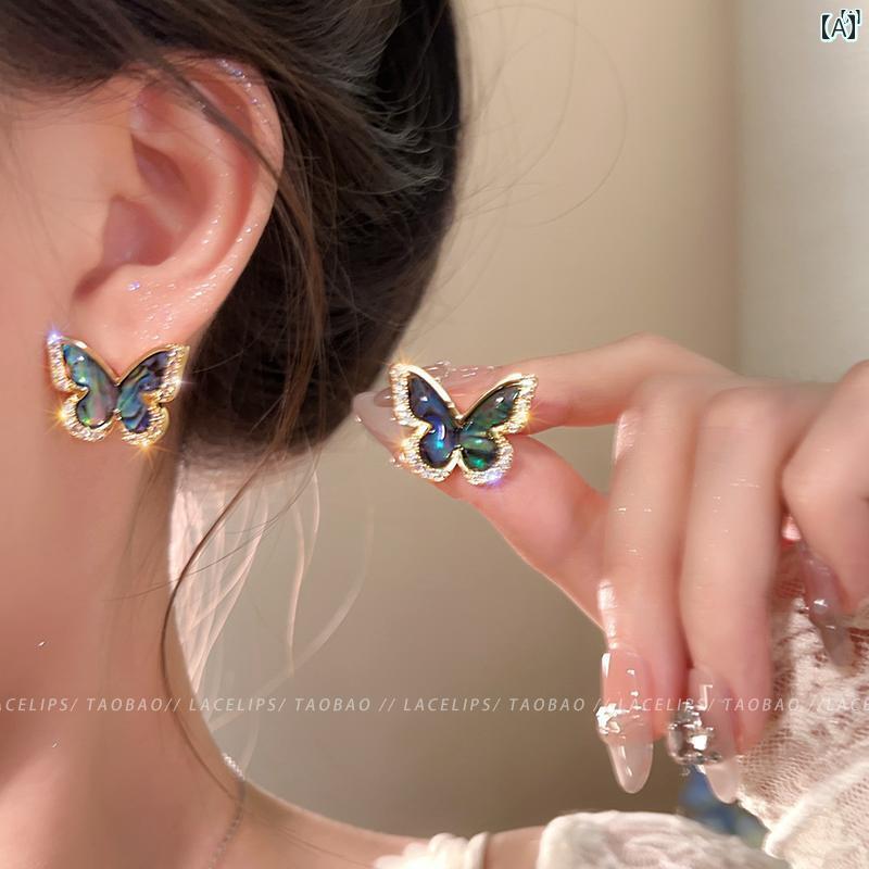 乐天商城 - レディース　ファッション　レディース　オシャレ　綺麗　アクセサリー Biguang 蝶 レトロファンタジー 石 イヤリング ホット ハイエンド