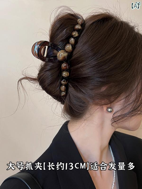 レディース　ファッション　レディース　オシャレ　綺麗　アクセサリー ハイエンド グラップリング ビーズ シャーク クリップ 大型 ヘアピン 後頭部 ヘア クランプ 帽子