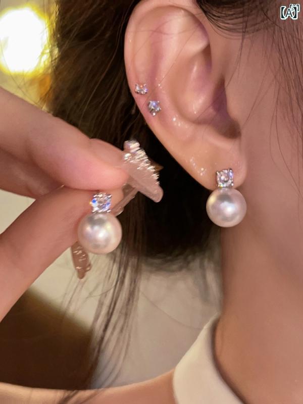 レディース　ファッション　レディース　オシャレ　綺麗　アクセサリー 風 クラシック 輝く パールイヤリング ハイエンド イヤー クリップ イヤリング