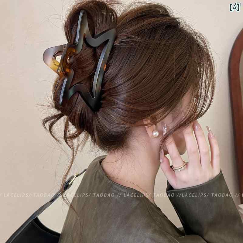 乐天商城 - レディース　ファッション　レディース　オシャレ　綺麗　アクセサリー スター クリップ 新 ハイエンド ヘア ラージ サメ クリップ後頭部 アクセサリー